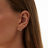 Серьги круги из серебра с фианитами Miestilo