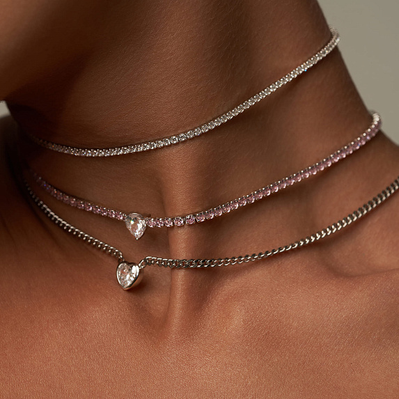 Серебряное колье с фианитом Angel Miestilo