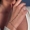 Серебряный слейв-браслет с фианитами Miestilo
