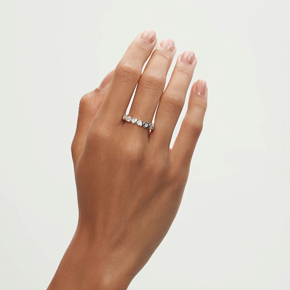 Кольцо Angel из серебра с фианитами огранки сердца Miestilo