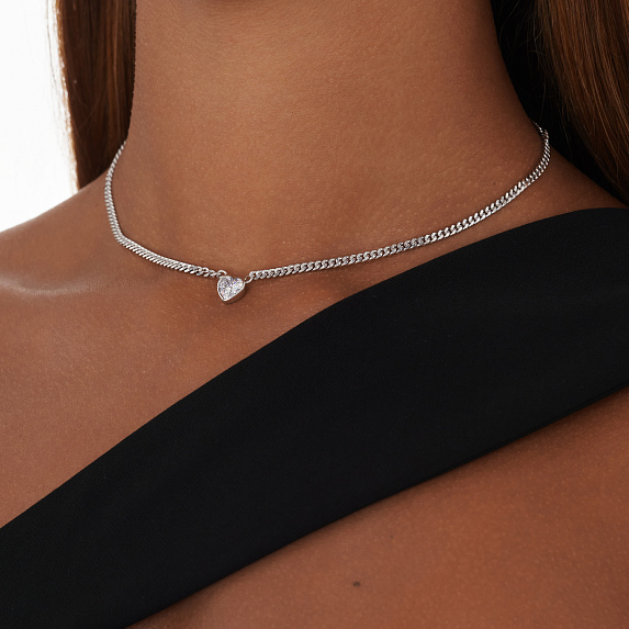 Серебряное колье с фианитом Angel Miestilo