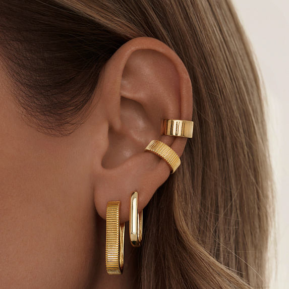 Базовые позолоченные серьги из серебра Miestilo