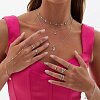 Серебряный слейв-браслет с фианитами Miestilo