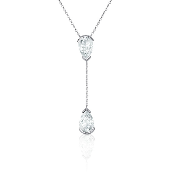 Серебряное колье-галстук PURITY с белыми топазами Miestilo