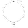 Серебряное колье с овальной подвеской с фианитами Miestilo