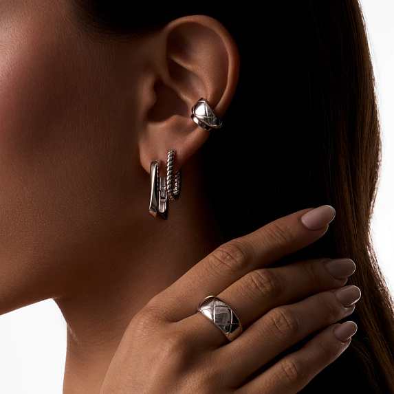 Серьги прямоугольной формы из серебра Miestilo