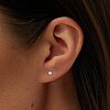 Серебряные серьги-гвоздики с фианитами 3мм Miestilo