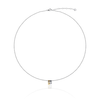 Серебряное колье с подвеской биколор Miestilo