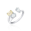 Серебряное разомкнутое кольцо BRIGHTNESS с цитрином Эмеральд и фианитами Miestilo