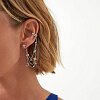 Серебряный кафф с цепями, луной и фианитами Miestilo