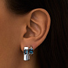 Серебряные прямоугольные серьги PURITY с London топазом Miestilo