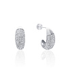 Серебряные дутые серьги с фианитами Miestilo
