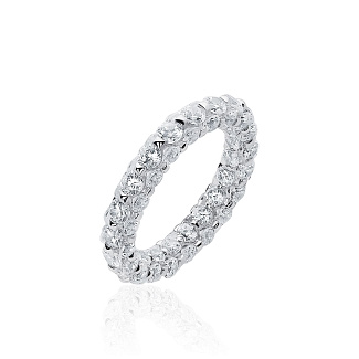Серебряное кольцо из фианитов в огранке Круг Miestilo