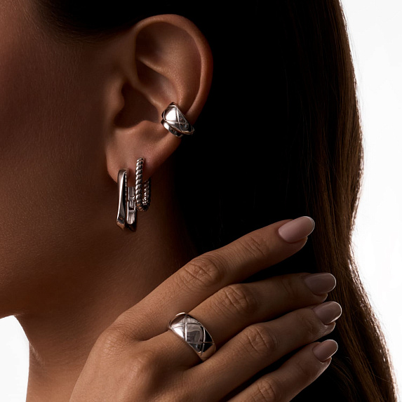Серьги прямоугольной формы из серебра Miestilo