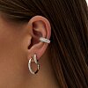 Серебряные серьги - кольца с фианитами 14мм Miestilo
