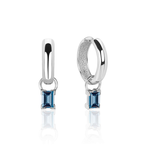 Серебряные серьги-трансформеры PURITY с London топазом Miestilo