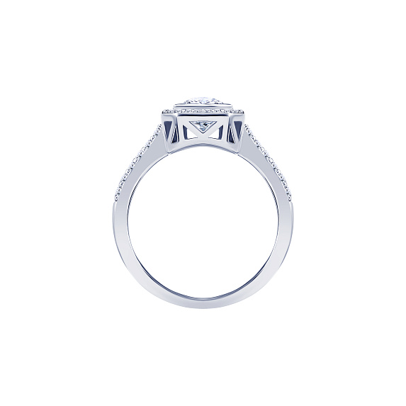 Серебряное кольцо Midnight с фианитами в огранке Эмеральд Miestilo