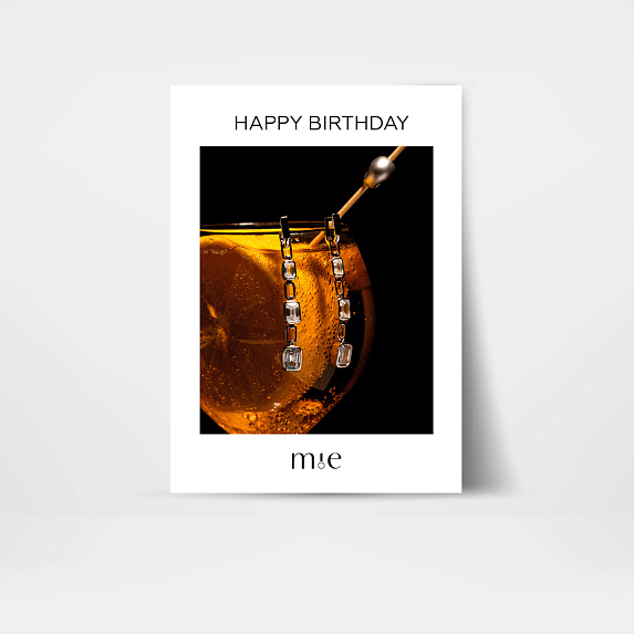 Открытка подарочная  Midnight серьги "Happy Birthday" Miestilo