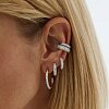 Серебряные серьги - кольца с фианитами 14мм Miestilo