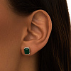 Серебряные серьги HARMONY с зеленым агатом Miestilo