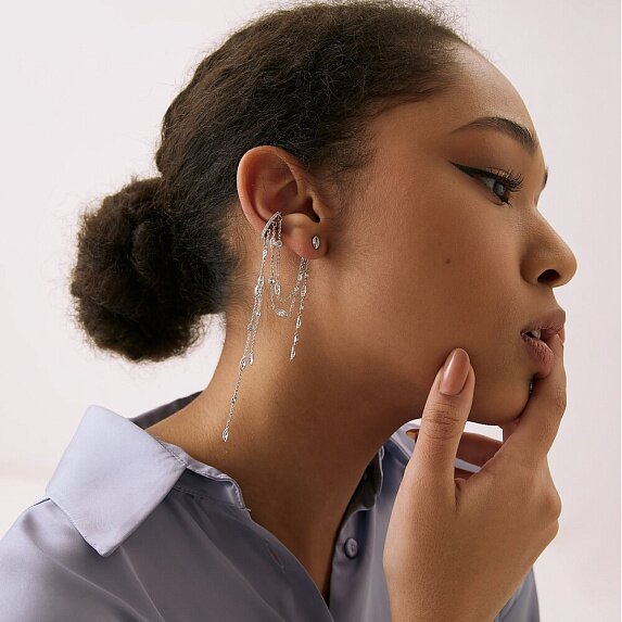 Серебряный кафф с фианитами Miestilo
