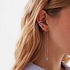 Серебряные серьги-цепочки со звездой и фианитами Isida Miestilo