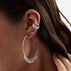 Серьги-кольца из серебра с фианитами Miestilo