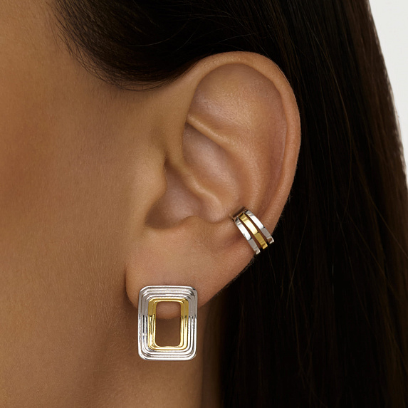 Серьги из серебра биколор Miestilo