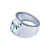 Серебряное кольцо Midnight с голубым фианитом в огранке Эмеральд Miestilo