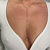 Колье-галстук из серебра с крестом и фианитами Miestilo