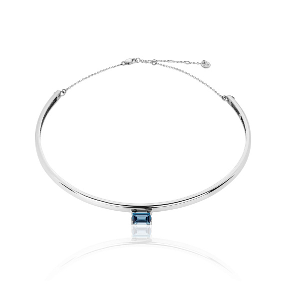 Серебряное жесткое колье PURITY с London топазом Miestilo