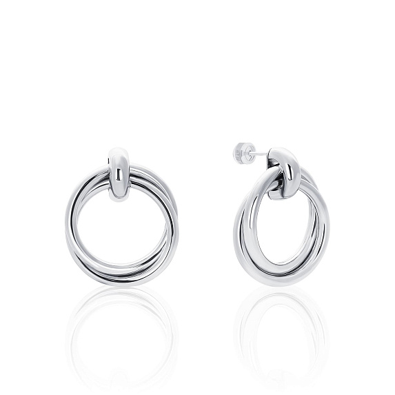 Крупные серьги-круги из серебра Miestilo