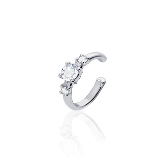 Серебряный кафф PURITY с белыми топазами Miestilo