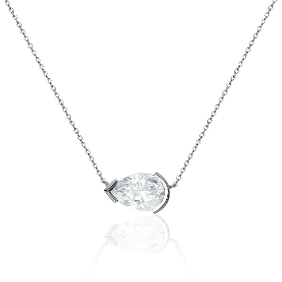 Серебряное колье PURITY с белым топазом Miestilo