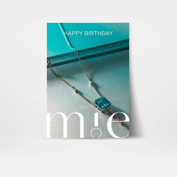 Открытка подарочная Midnight колье "Happy Birthday" Miestilo
