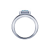 Серебряное кольцо Midnight с голубым фианитом в огранке Эмеральд Miestilo