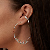 Кафф из серебра с фианитами с каплей Miestilo
