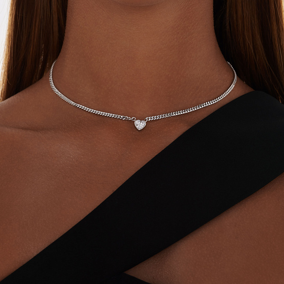 Серебряное колье с фианитом Angel Miestilo