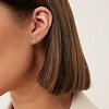 Серьги круги из серебра с фианитами Miestilo
