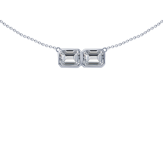 Серебряное колье Midnight с фианитами в огранке Эмеральд Miestilo