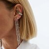Длинные серебряные серьги с цепями и фианитами "Невесомость" Miestilo
