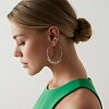 Серьги-кольца из серебра с фианитами Miestilo