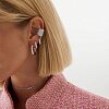 Серебряные серьги - кольца 15 мм  "Naomi" с фианитами Miestilo