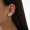 Серебряные серьга гвоздик и клаймбер со звёздами и фианитами Miestilo
