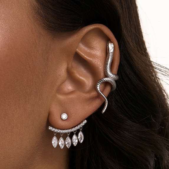 Серебряные серьги с фианитами Miestilo