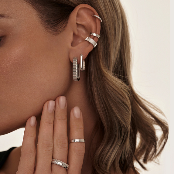 Базовые серьги из серебра Miestilo
