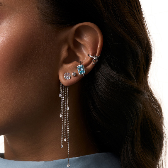 Серебряные серьги-гвоздики с фианитами 7мм Miestilo