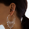 Серьги кольца из серебра с фианитами Miestilo