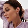 Серебряные серьги - кольца с фианитами 10мм Miestilo
