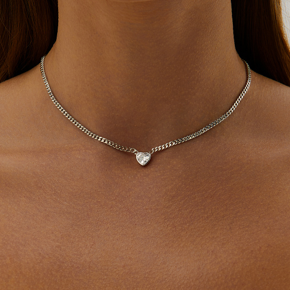 Серебряное колье с фианитом Angel Miestilo